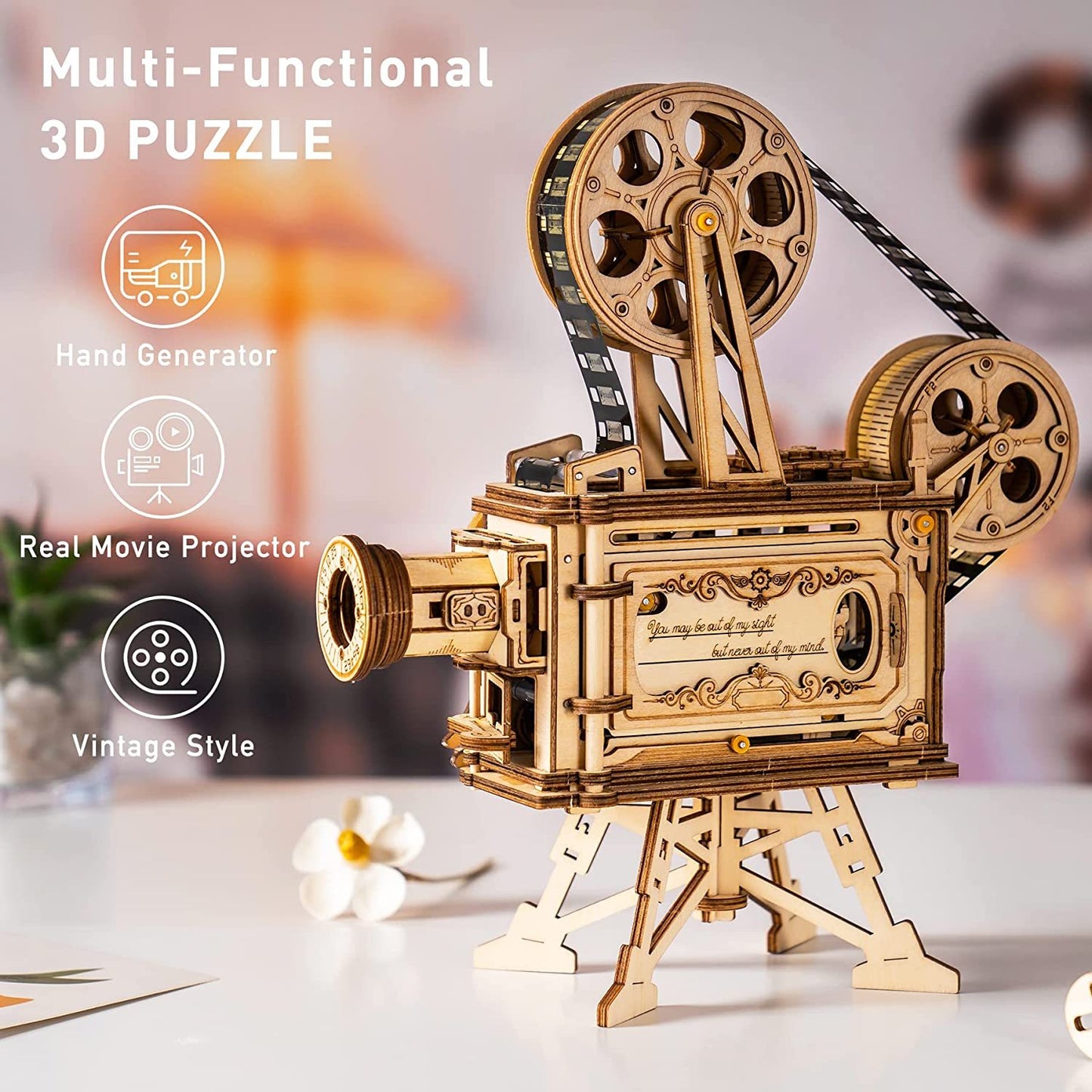 Vitascope β 3D Wooden Puzzle & Mechanical Movie Projector