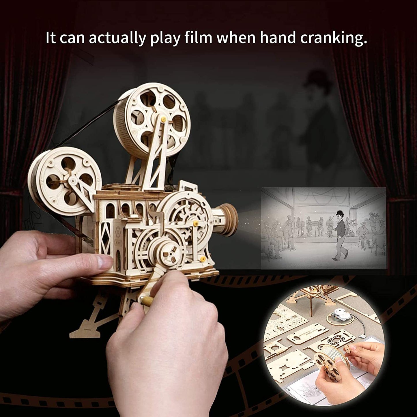 Vitascope β 3D Wooden Puzzle & Mechanical Movie Projector