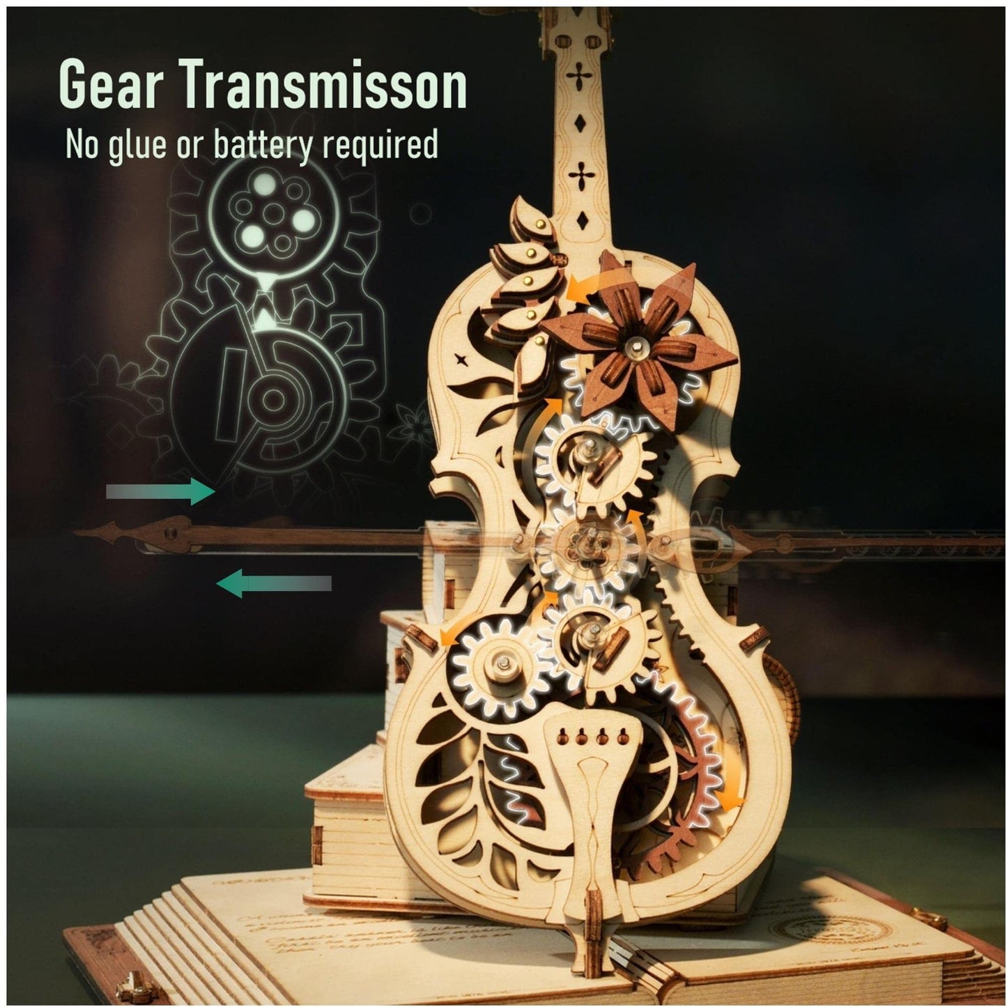 Magic Cello β 3D Wooden Puzzle & Mechanical Music Box