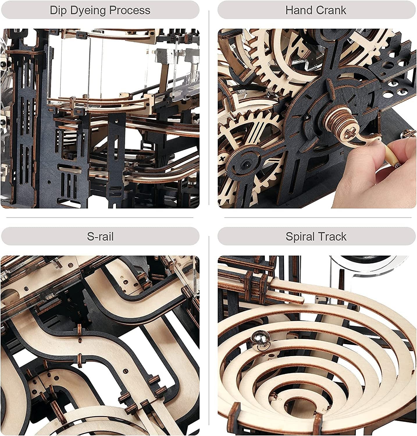 Marble Night City β 3D Wooden Puzzle with Waterwheel Mechanism