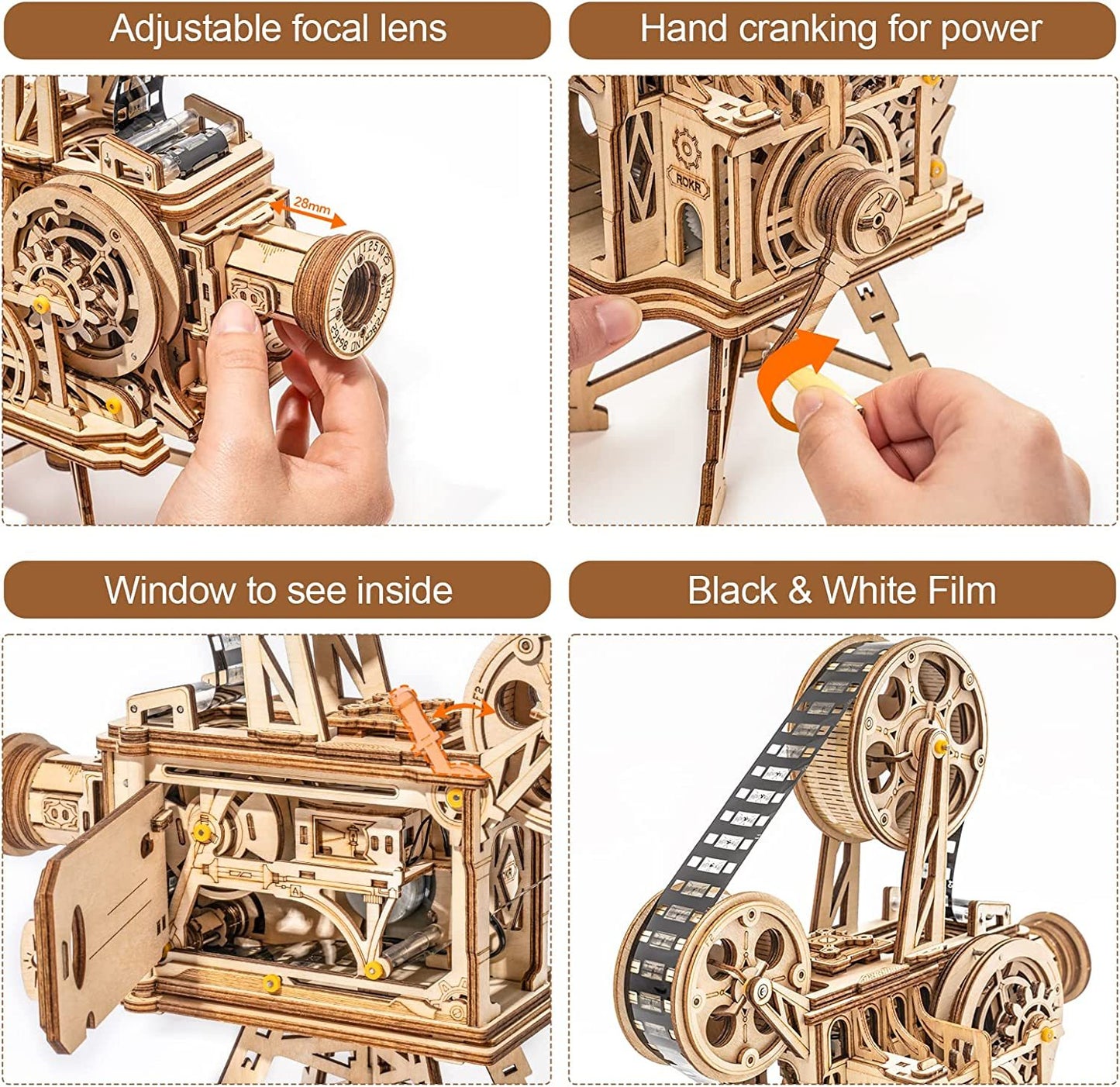 Vitascope β 3D Wooden Puzzle & Mechanical Movie Projector