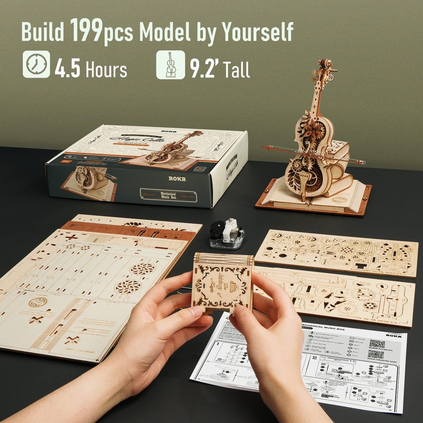 Magic Cello β 3D Wooden Puzzle & Mechanical Music Box