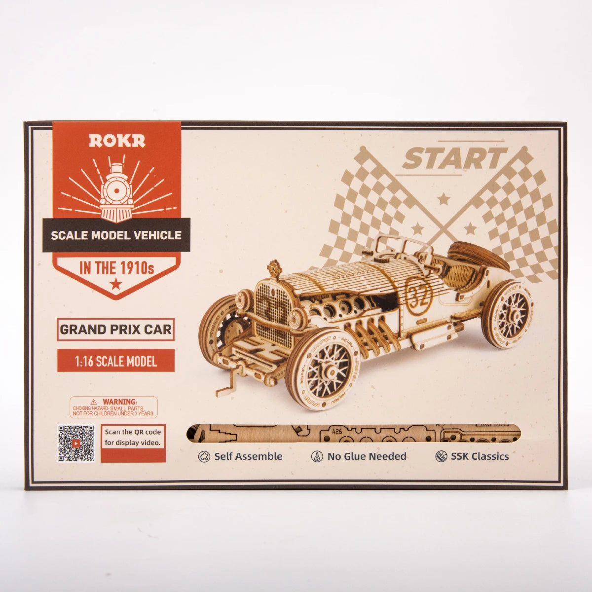 Grand Prix Racer β 3D Wooden Puzzle & Vintage Car Model