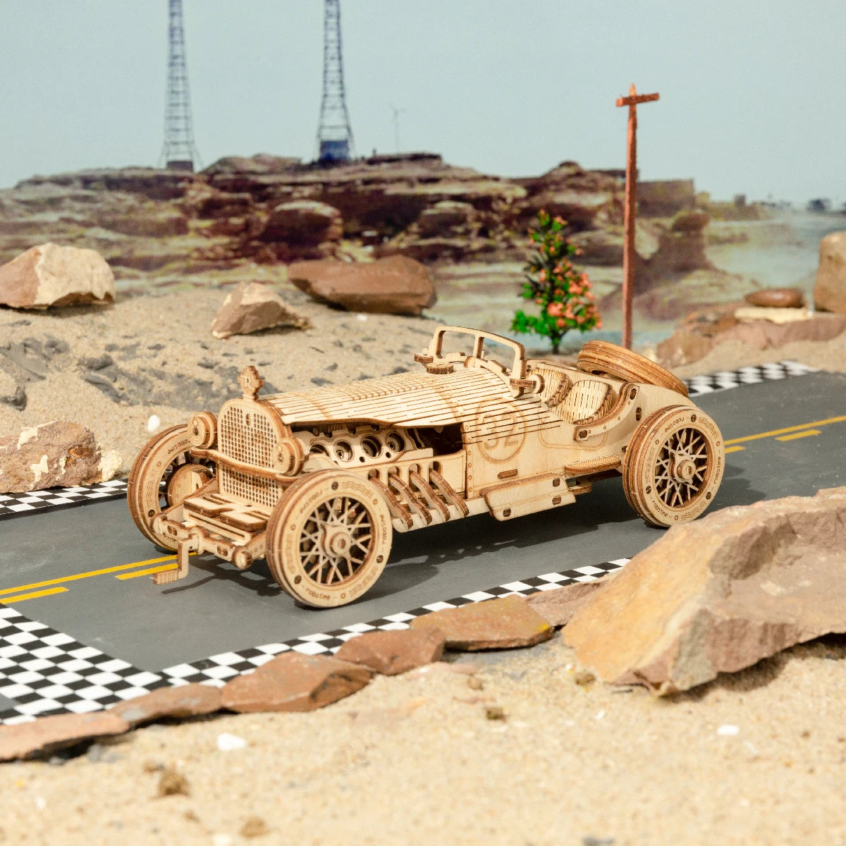 Grand Prix Racer β 3D Wooden Puzzle & Vintage Car Model