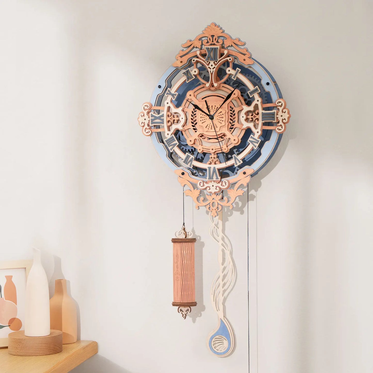 Mechanical Wall Clock β 3D Wooden Puzzle & DIY Quartz Timepiece