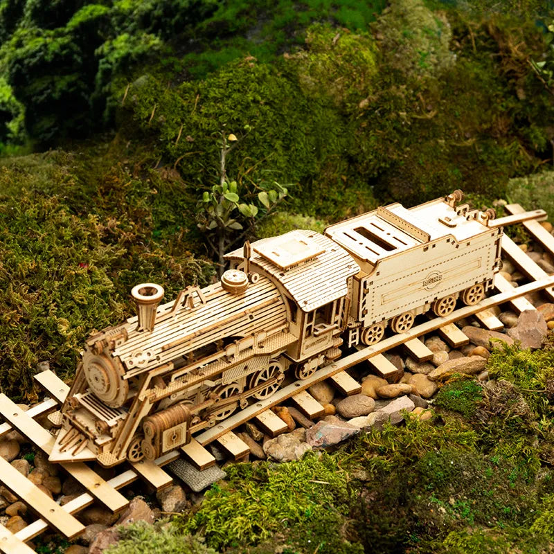 Steam Express β 3D Wooden Puzzle & Mechanical Train Model