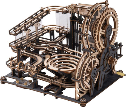Marble Night City – 3D Wooden Puzzle with Waterwheel Mechanism
