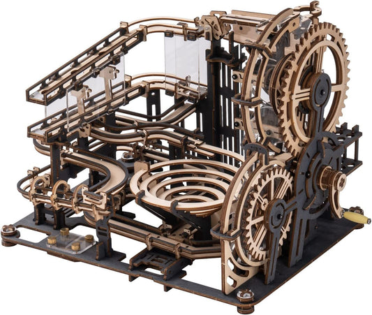Marble Night City – 3D Wooden Puzzle with Waterwheel Mechanism