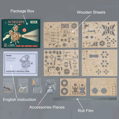 Vitascope – 3D Wooden Puzzle & Mechanical Movie Projector