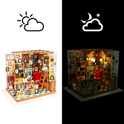 Sam’s Study Library – DIY Miniature Bookshop & Reading Room