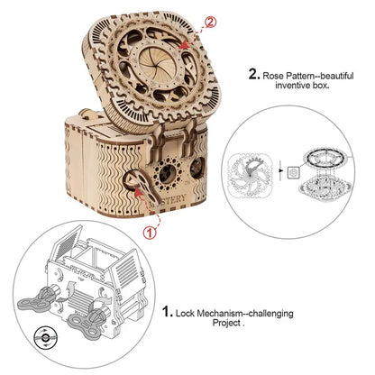 Treasure Box – 3D Wooden Puzzle with Secret Compartment