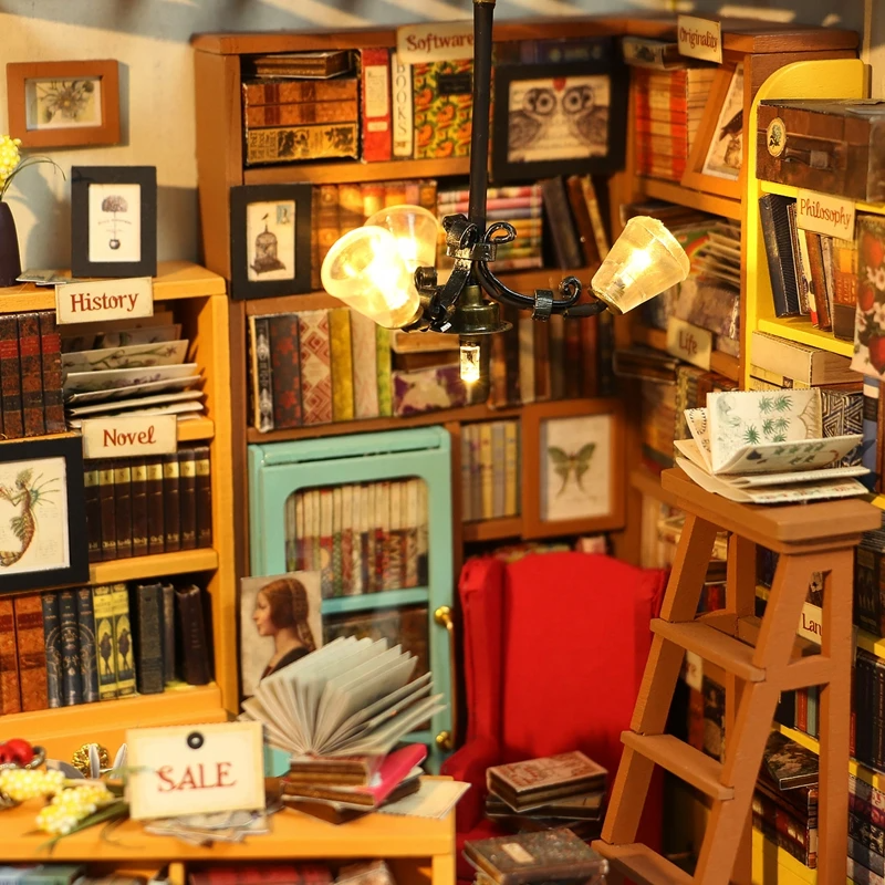 Sam’s Study Library – DIY Miniature Bookshop & Reading Room