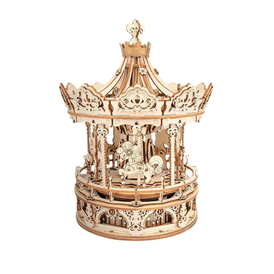 Romantic Carousel – 3D Wooden Puzzle & Rotating Music Box