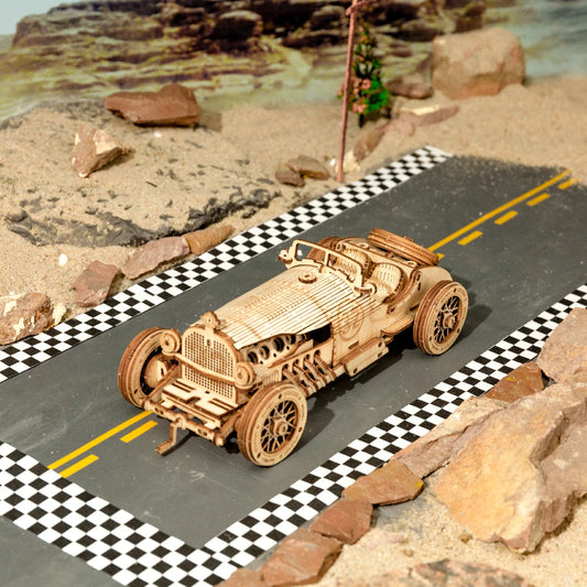 Grand Prix Racer – 3D Wooden Puzzle & Vintage Car Model