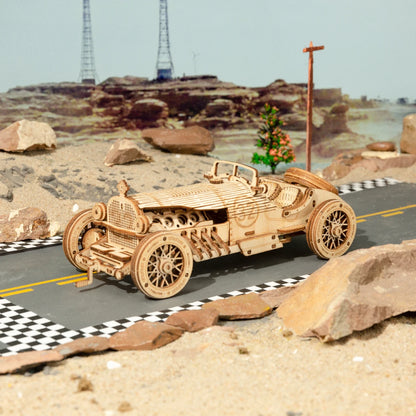 Grand Prix Racer – 3D Wooden Puzzle & Vintage Car Model