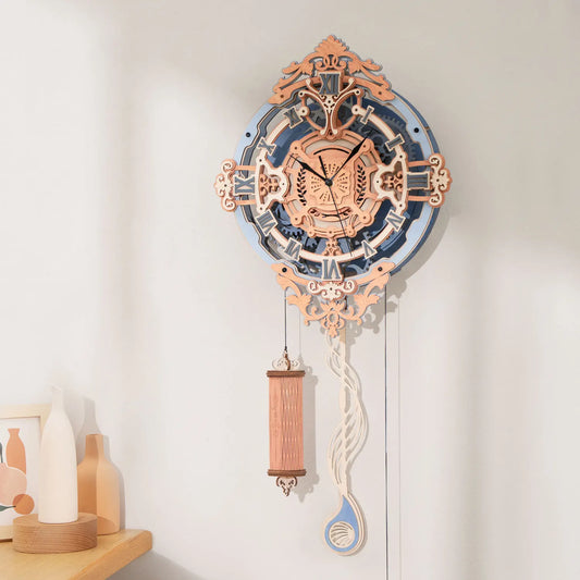 Mechanical Wall Clock – 3D Wooden Puzzle & DIY Quartz Timepiece