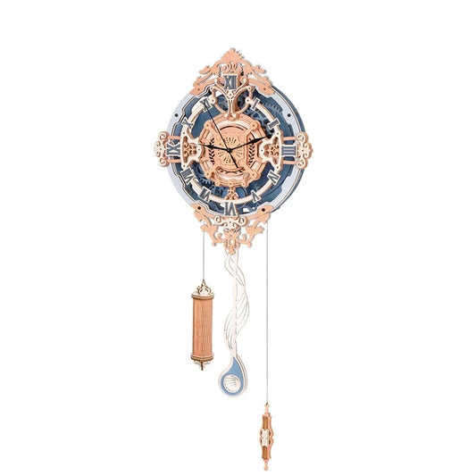 Mechanical Wall Clock – 3D Wooden Puzzle & DIY Quartz Timepiece