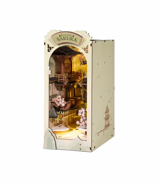 Falling Sakura Book Nook – DIY Japanese-Themed Miniature Kit